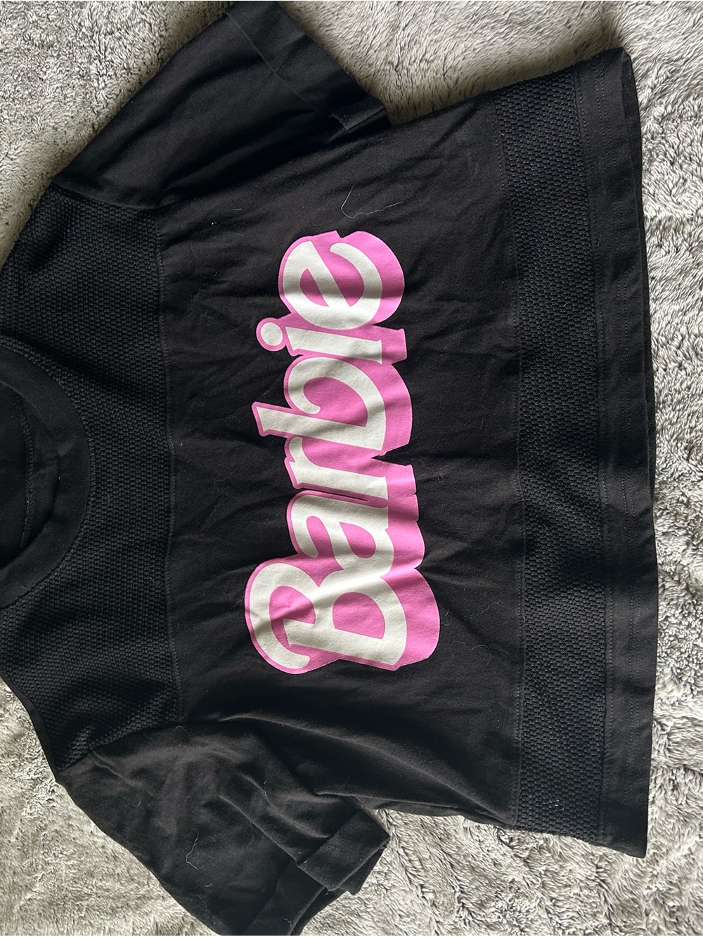 Mattel Barbie Black Tee with White Logo
